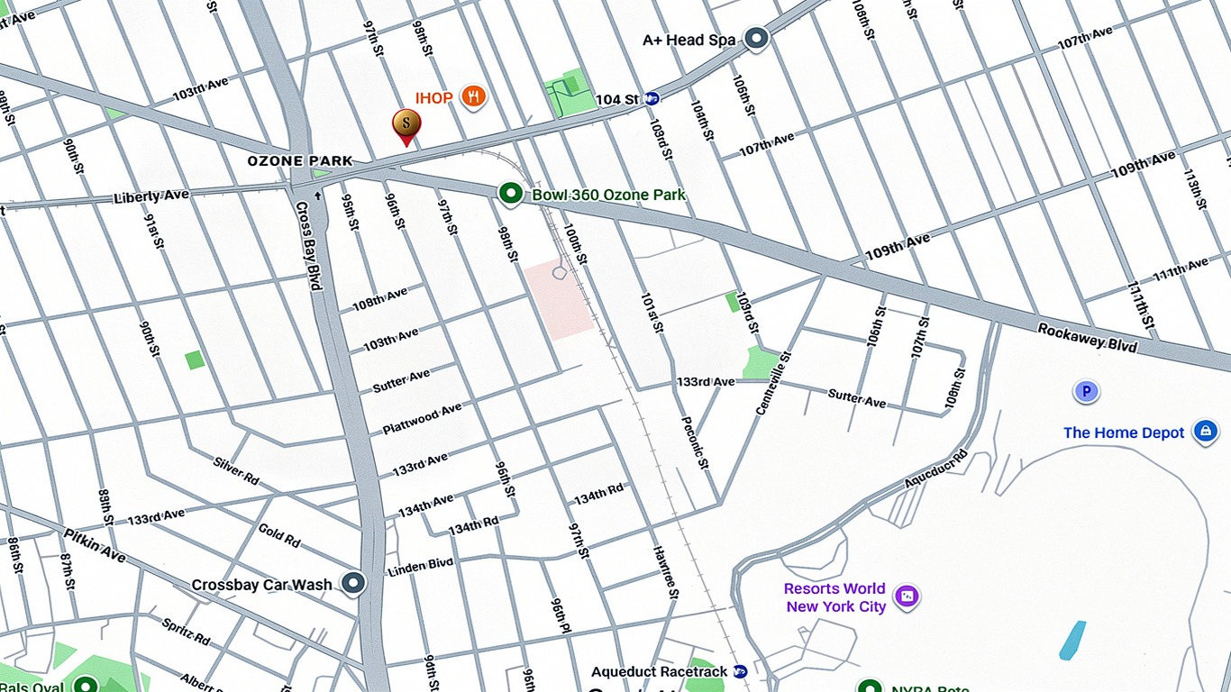 Map showing 96-17 Liberty Ave in Ozone Park, near Liberty Ave and Cross Bay Blvd